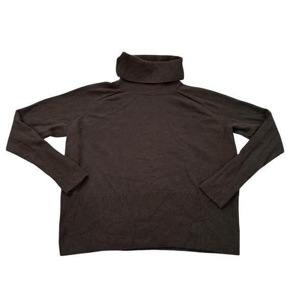 Athleta dark brown wool/cashmere knit turtleneck sweater size M - Picture 13 of 15